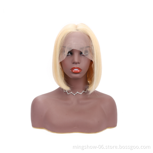 100% Brazilian Natural Bob 12" ombre Full Transparent 360 Lace Virgin Human Hair Extensions Wigs